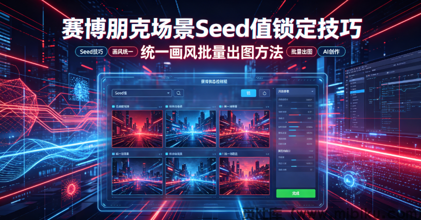 赛博朋克场景Seed值锁定技巧，统一画风批量出图方法