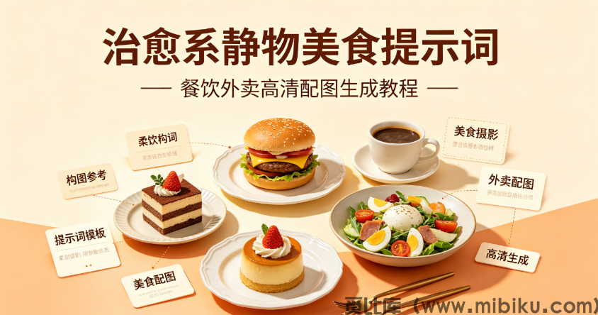 治愈系静物美食提示词，餐饮外卖高清配图生成教程