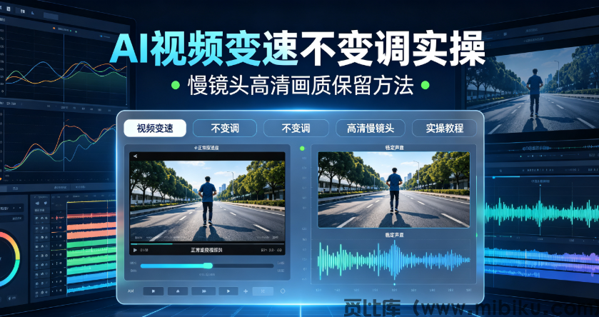 AI视频变速不变调实操，慢镜头高清画质保留方法