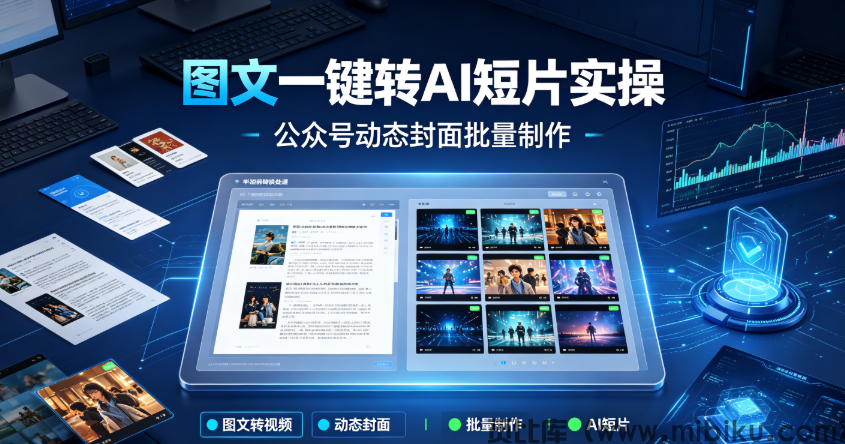 图文一键转AI短片实操，公众号动态封面批量制作